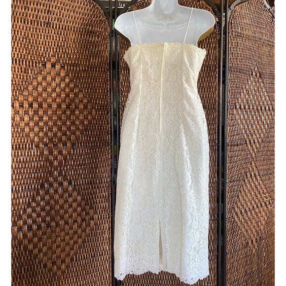 Size XS-S//Vintage 90s Spaghetti Strap Lace Wedding Dress - Picture 2 of 9